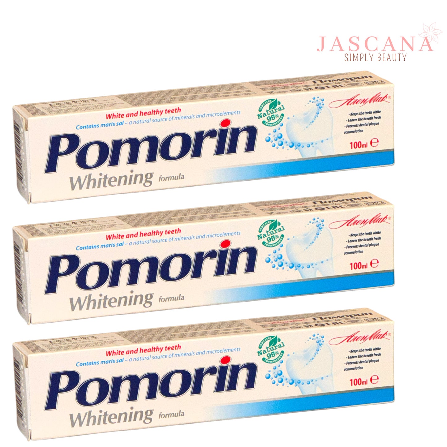 3 x 100 ml Zahnpasta Pomorin Whitening