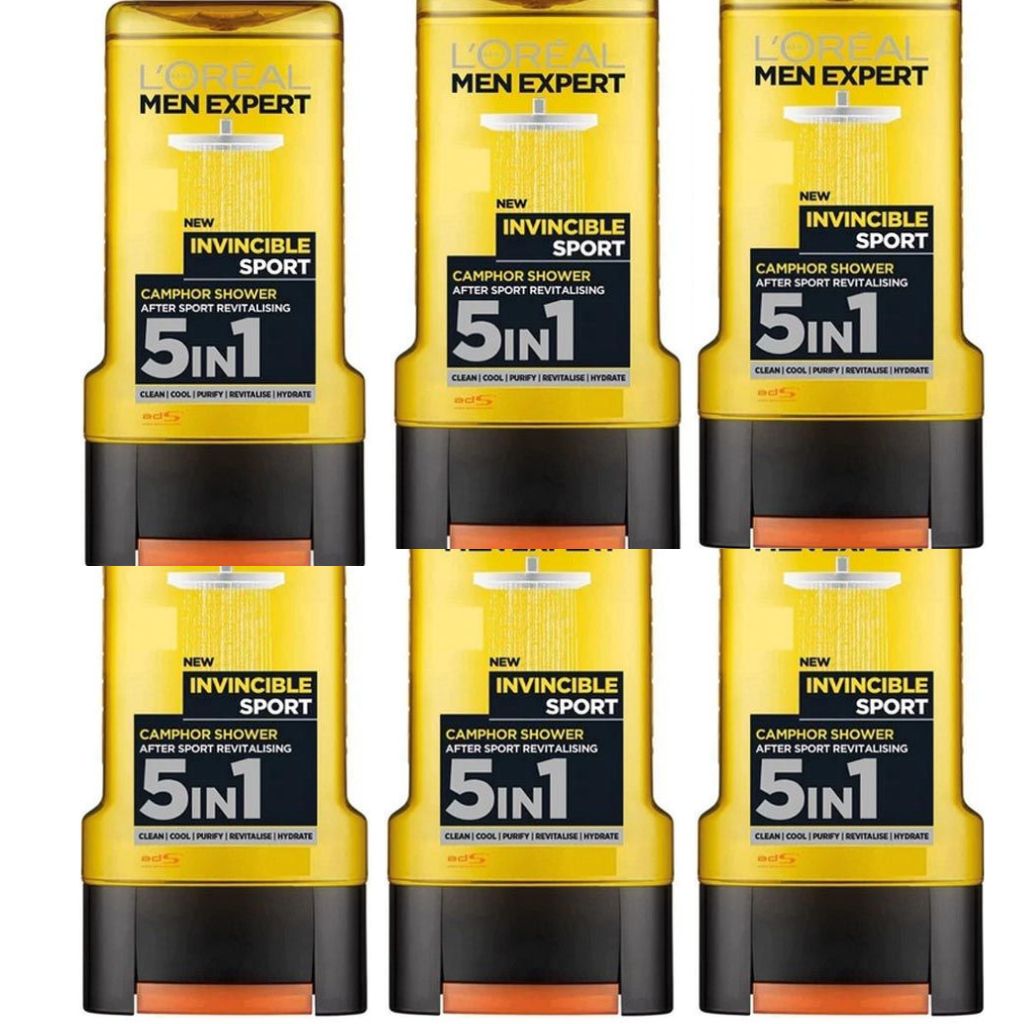 6x 250 ml L'OREAL Men Expert Dusch Invincible Sport