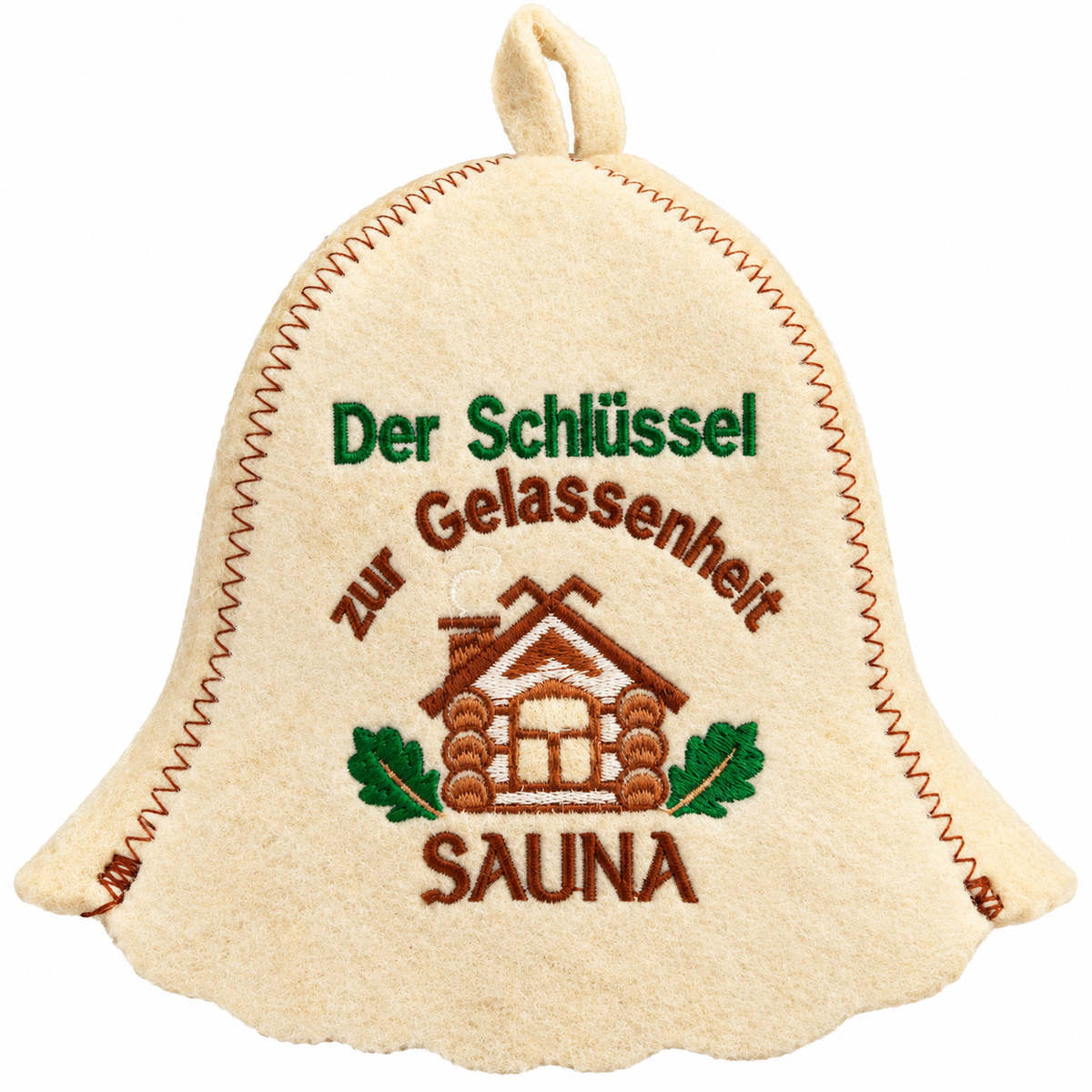 Filzkappe für Sauna Saunahut Banja Saunamütze "Der Schlussel zur Gelassenheit Sauna"