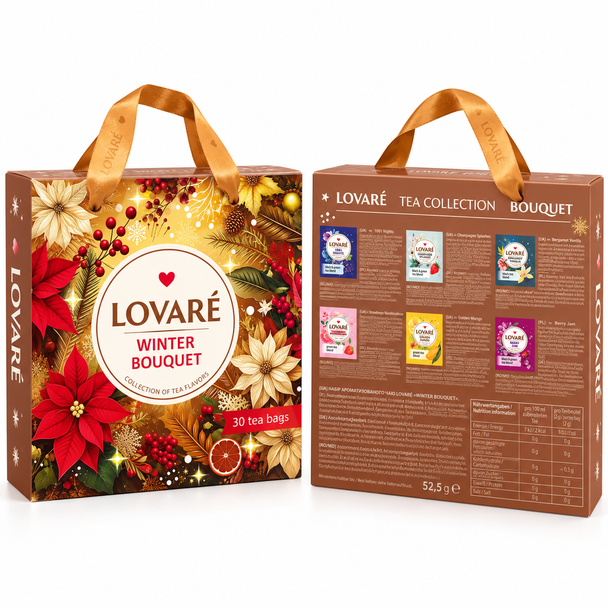 LOVARE Bouquet Tee Geschenkset 6 Sorten 30 Teebeutel 52,5 g