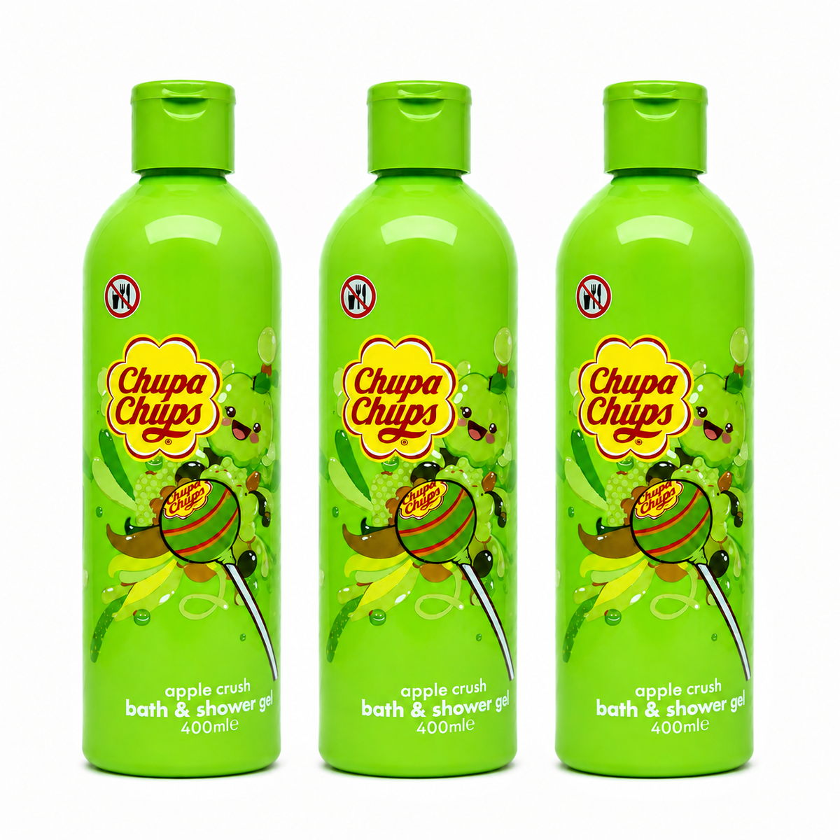 Chupa Chups Apple Crush Bath & Shower Gel – 400 ml (3 Pack)