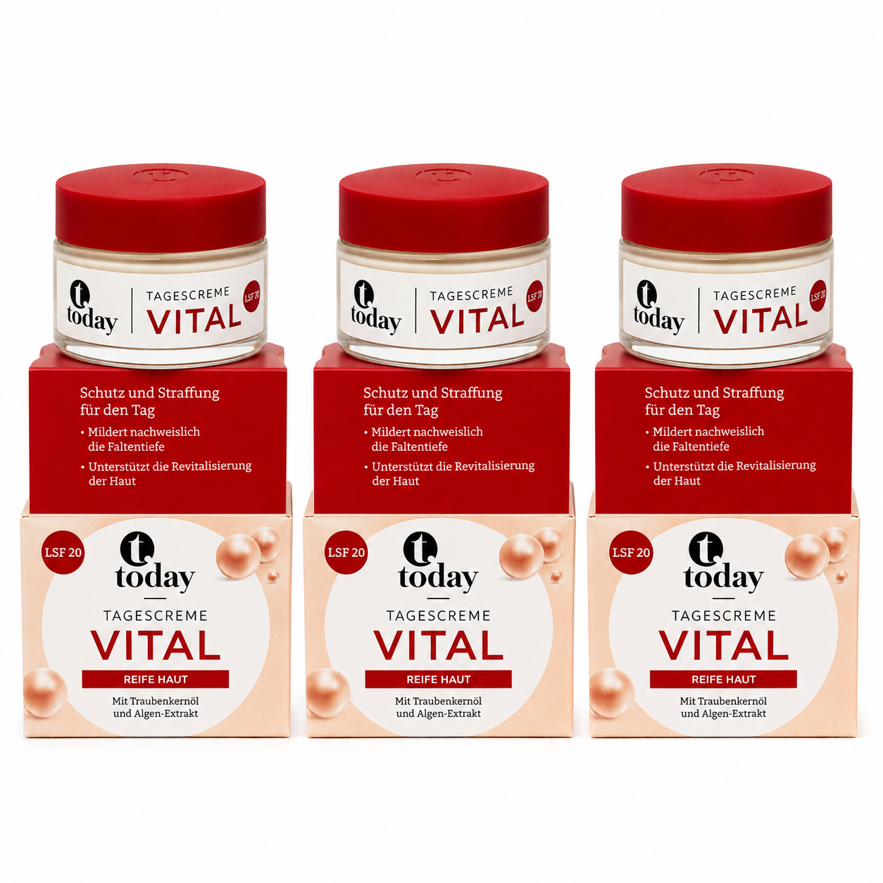 today Tagescreme Vital LSF 20 Tagespflege für reife Haut, 50 ml (3 Pack)