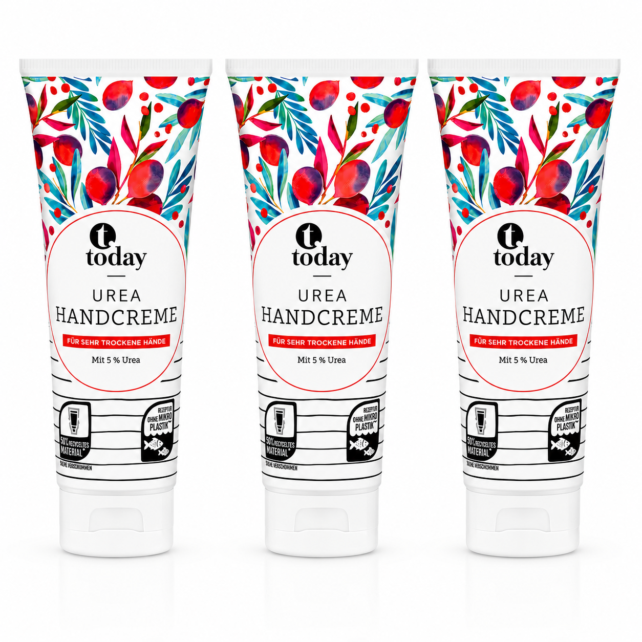 today Urea Handcreme – Mit 5 % Urea für sehr trockene Hände 125 ml (3 Pack)
