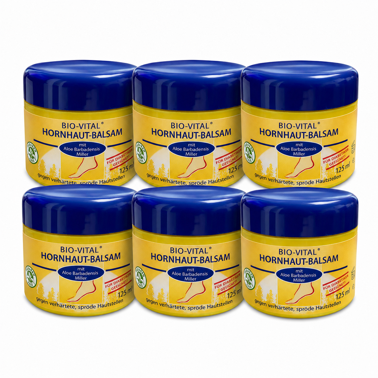 BIO-VITAL Hornhaut-Balsam Aloe-Vera Fusscreme 125 ml (6 Pack)