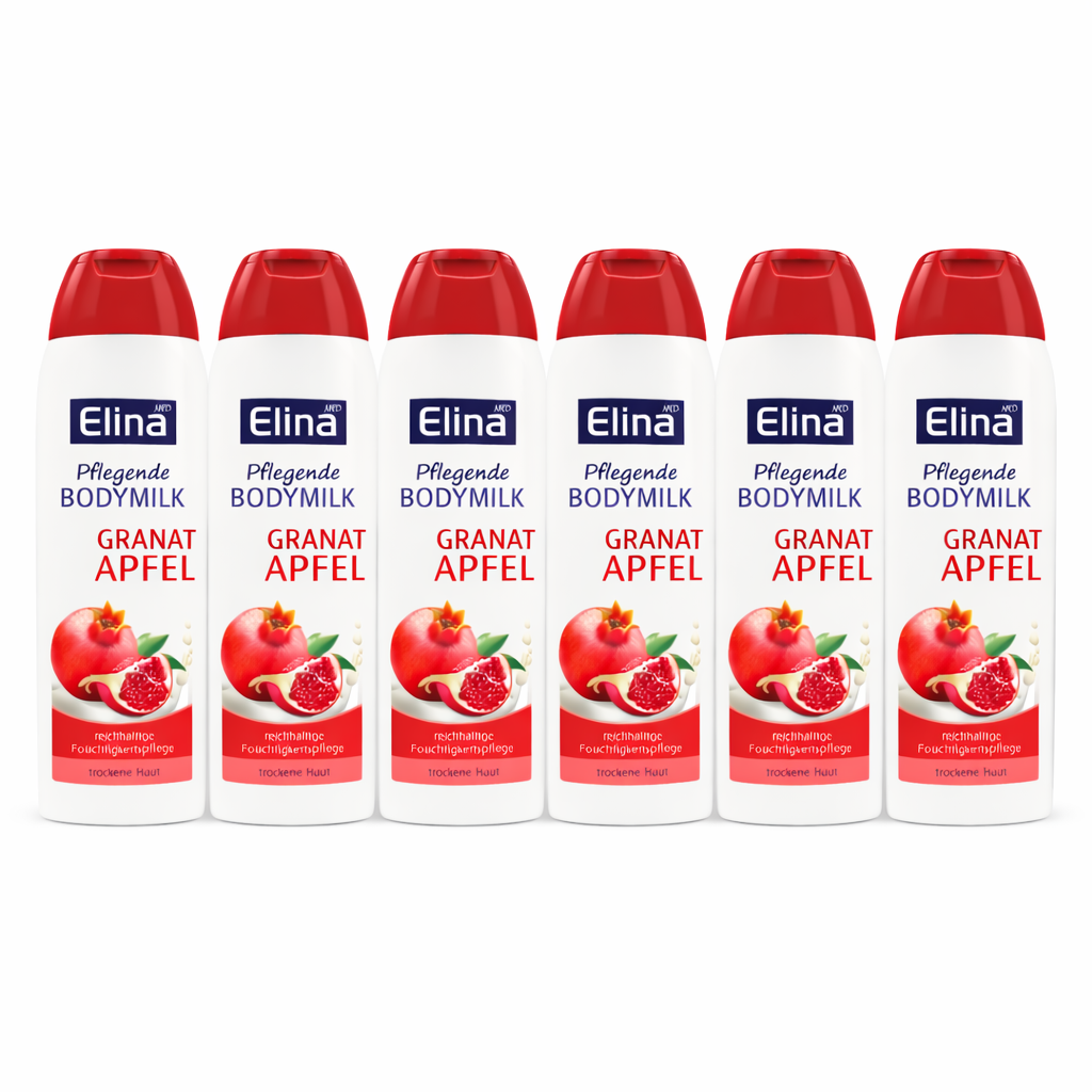 6x200 ml Elina Granatapfel Body Milk Körperlotion Bodylotion