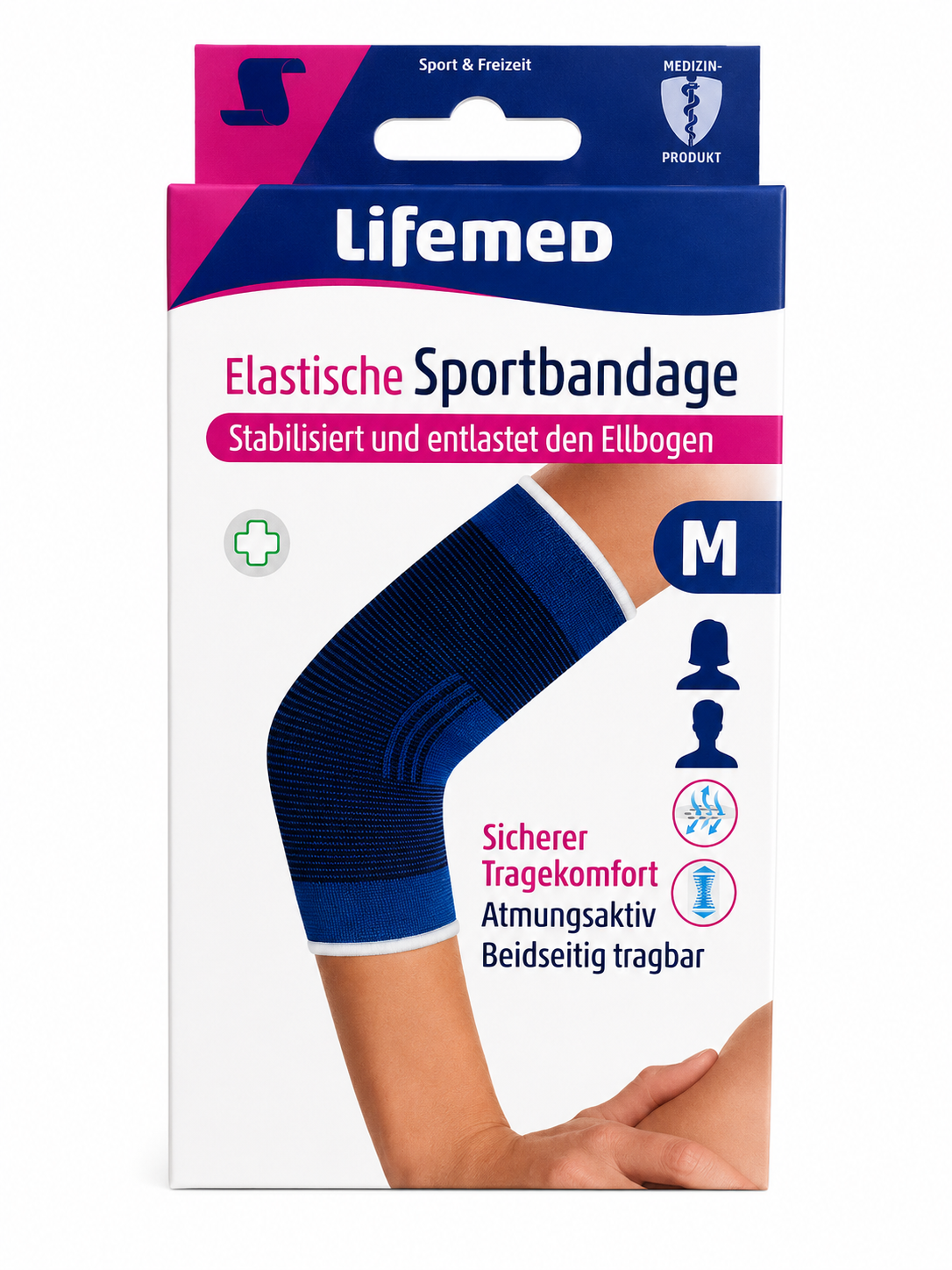 Lifemed Elastische Sportbandage Ellenbogen Größe M-L