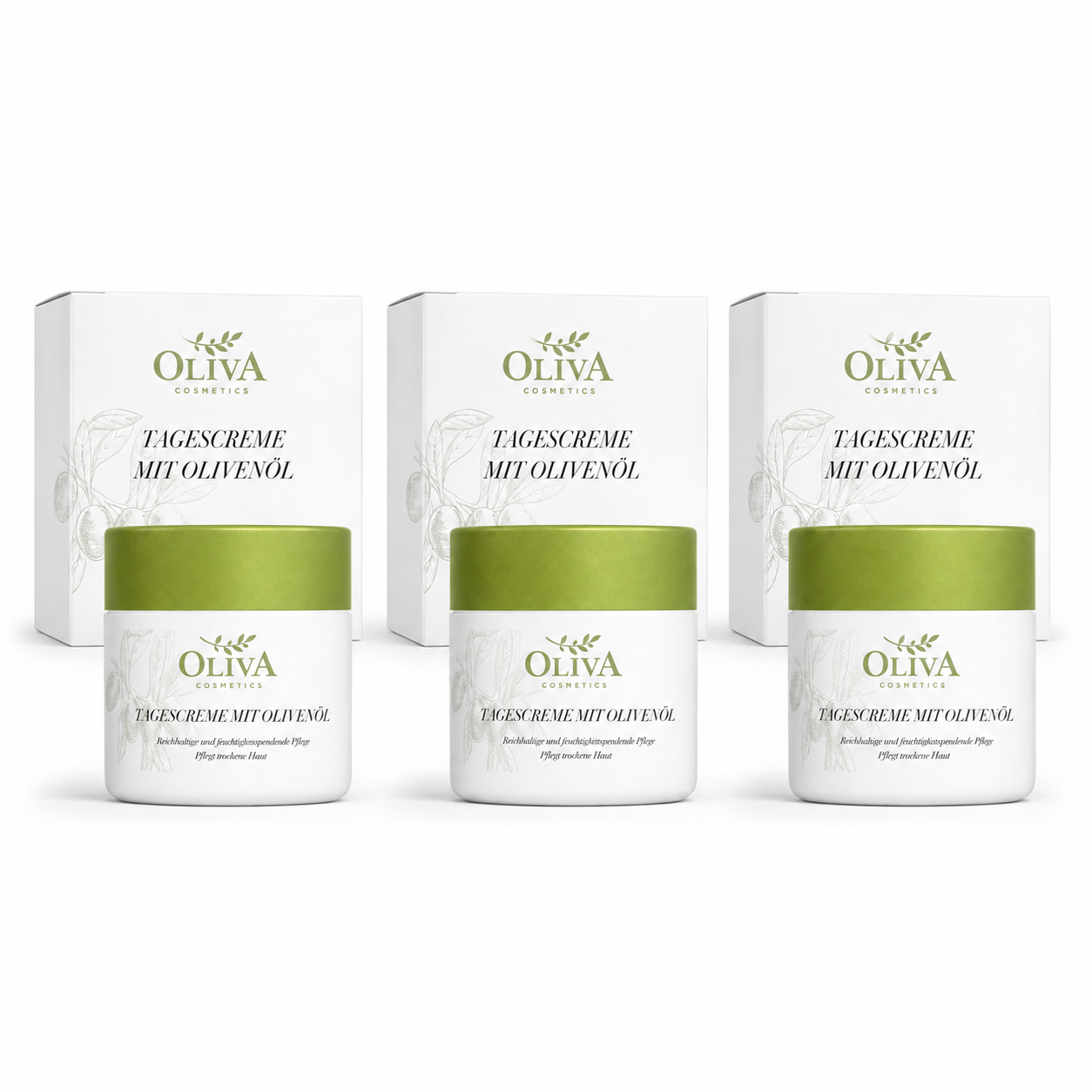 Oliva cosmetics Tagescreme mit Olivenöl – 50 ml ( 3 Pack)