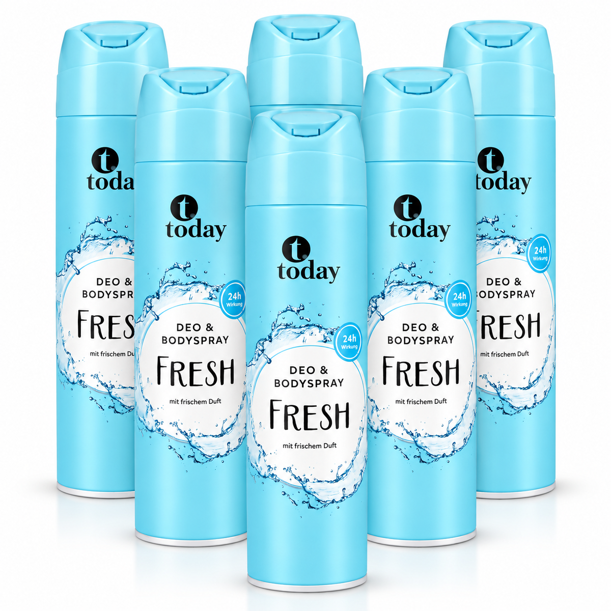 today Deo & Bodyspray Fresh Erfrischendes Deodorant Spray – 200 ml (6 Pack)
