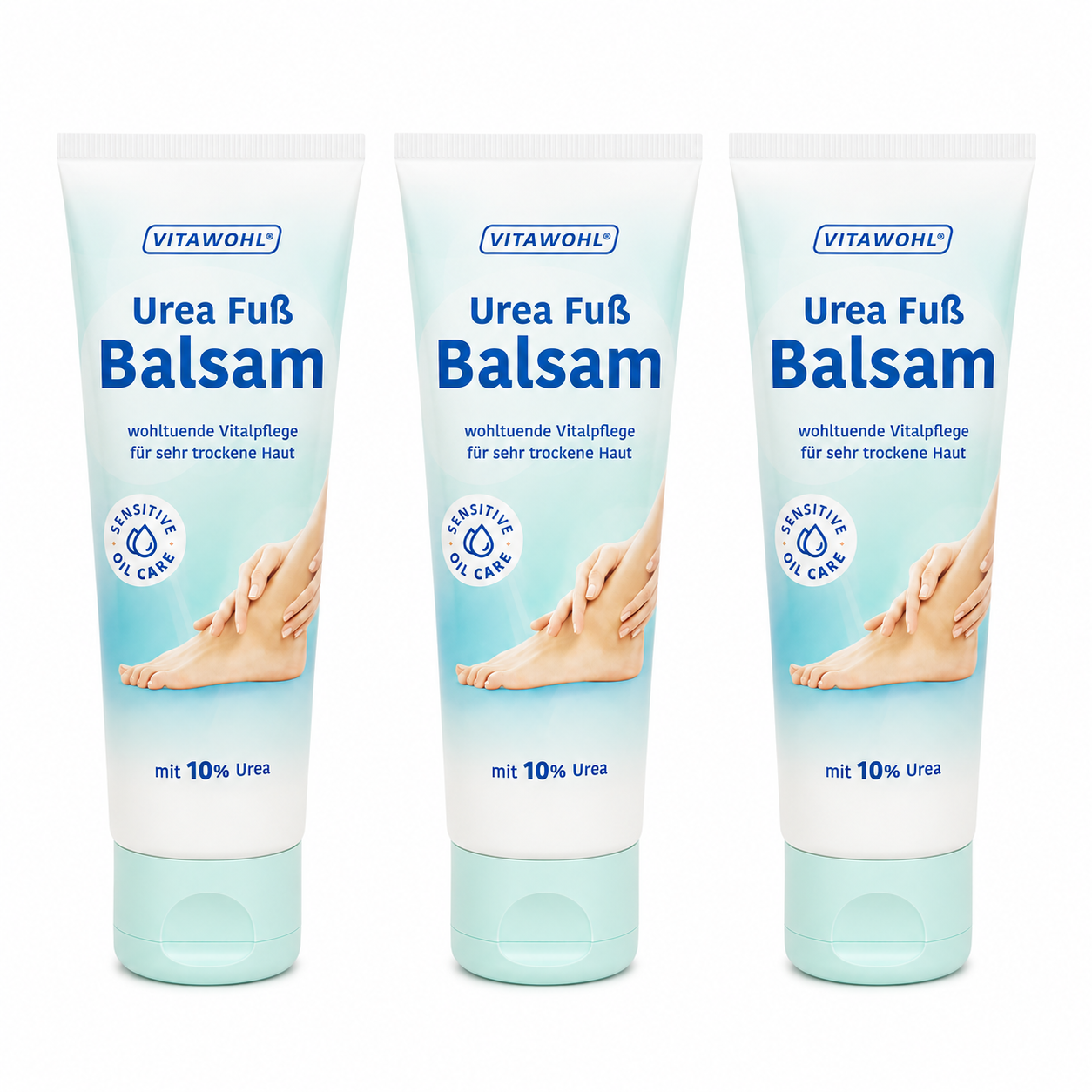 VITAWOHL Urea Fuß Balsam 10% Urea – 75 ml (3 Pack)