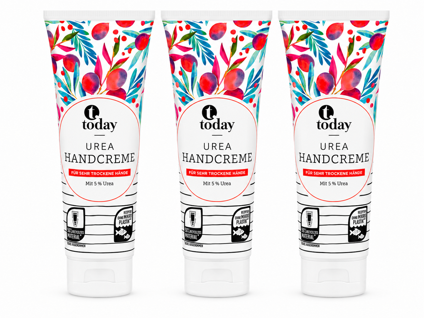 today Urea Handcreme – Mit 5 % Urea für sehr trockene Hände 125 ml (3 Pack)