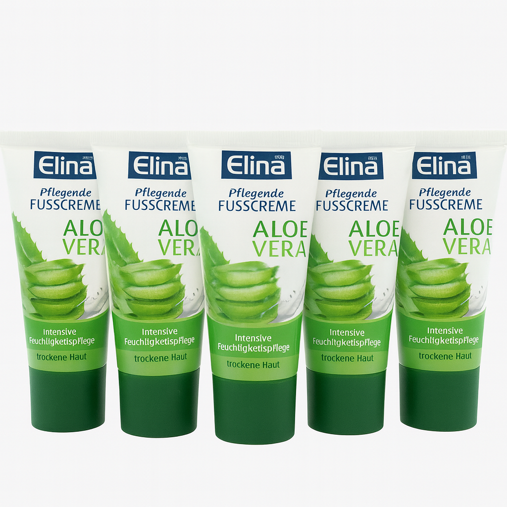 5x 50 ml Elina Aloe Vera Fusscreme Tube