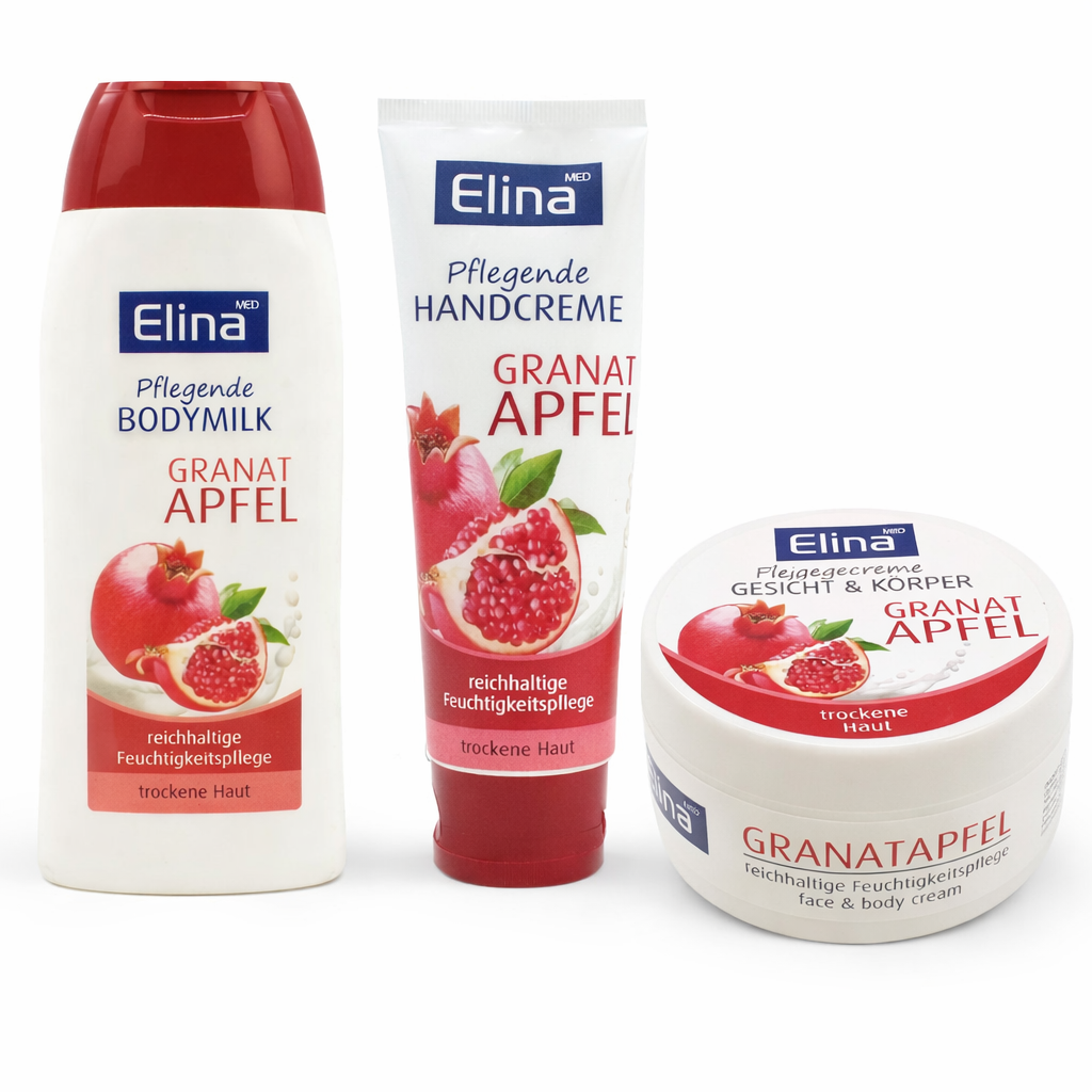 Elina Granatapfel 3tlg Bodymilk,Handcreme,Pflegecreme