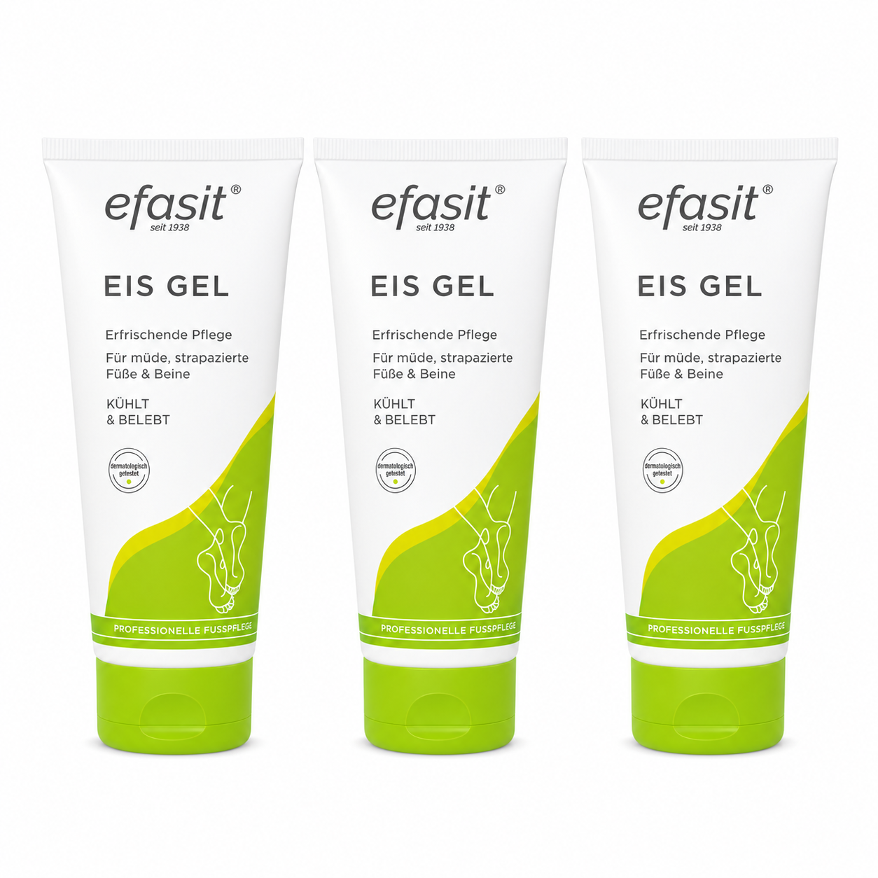 efasit Eis Gel – Erfrischende Pflege für müde+ strapazierte Füße & Beine, 75 ml(3 Pack)