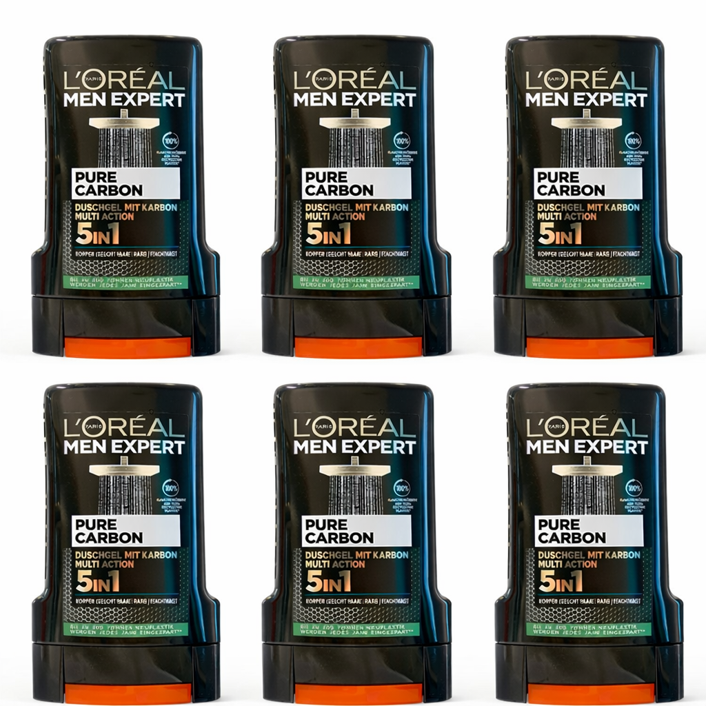 6x 250 ml L'Oreal Men Expert Dusch Carbon Clean