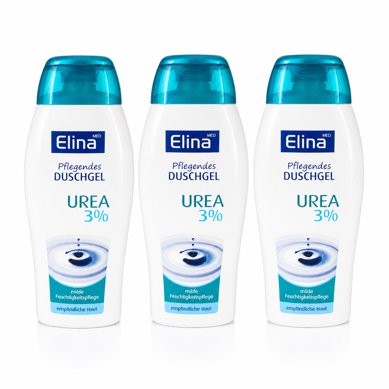 Elina Med Pflegendes Duschgel Urea 3% für empfindliche Haut 250 ml (3 Pack)