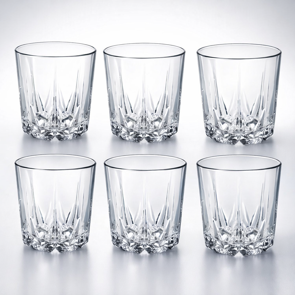 6 St. Schnapsgläser 50 ml – Klare Vodkagläser mit geschliffenem Design