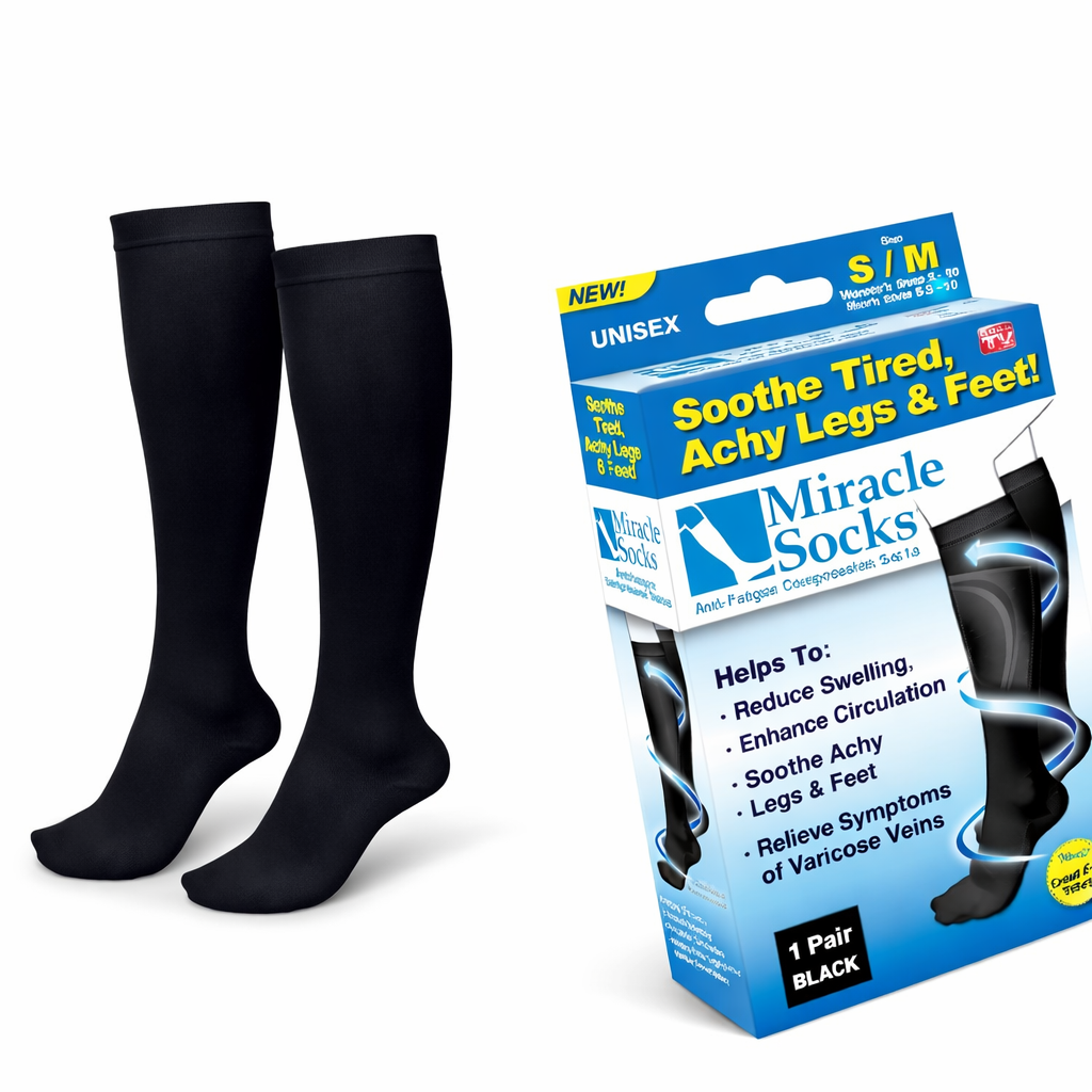 Kompressionsstrümpfe bei Krampfadern – Unisex (Schwarz)