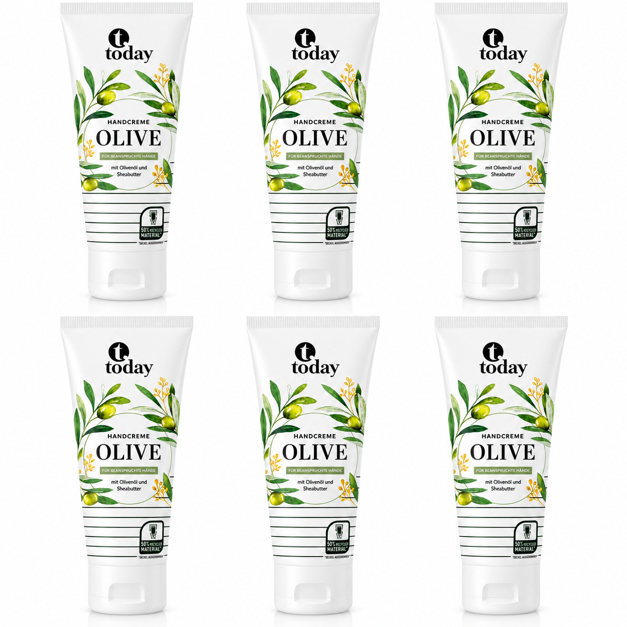 today Handcreme Olive Pflegecreme – 125 ml (6 Pack)