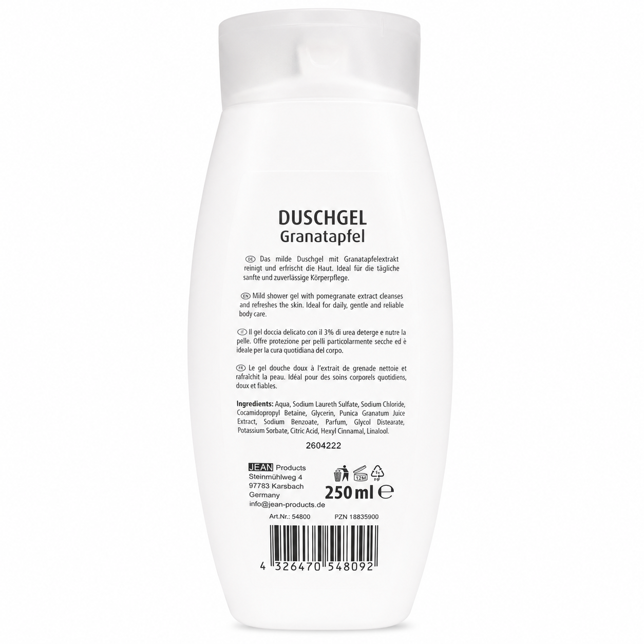 Marvitamed Duschgel Granatapfel 250 ml (3 Pack) Mildes Duschgel
