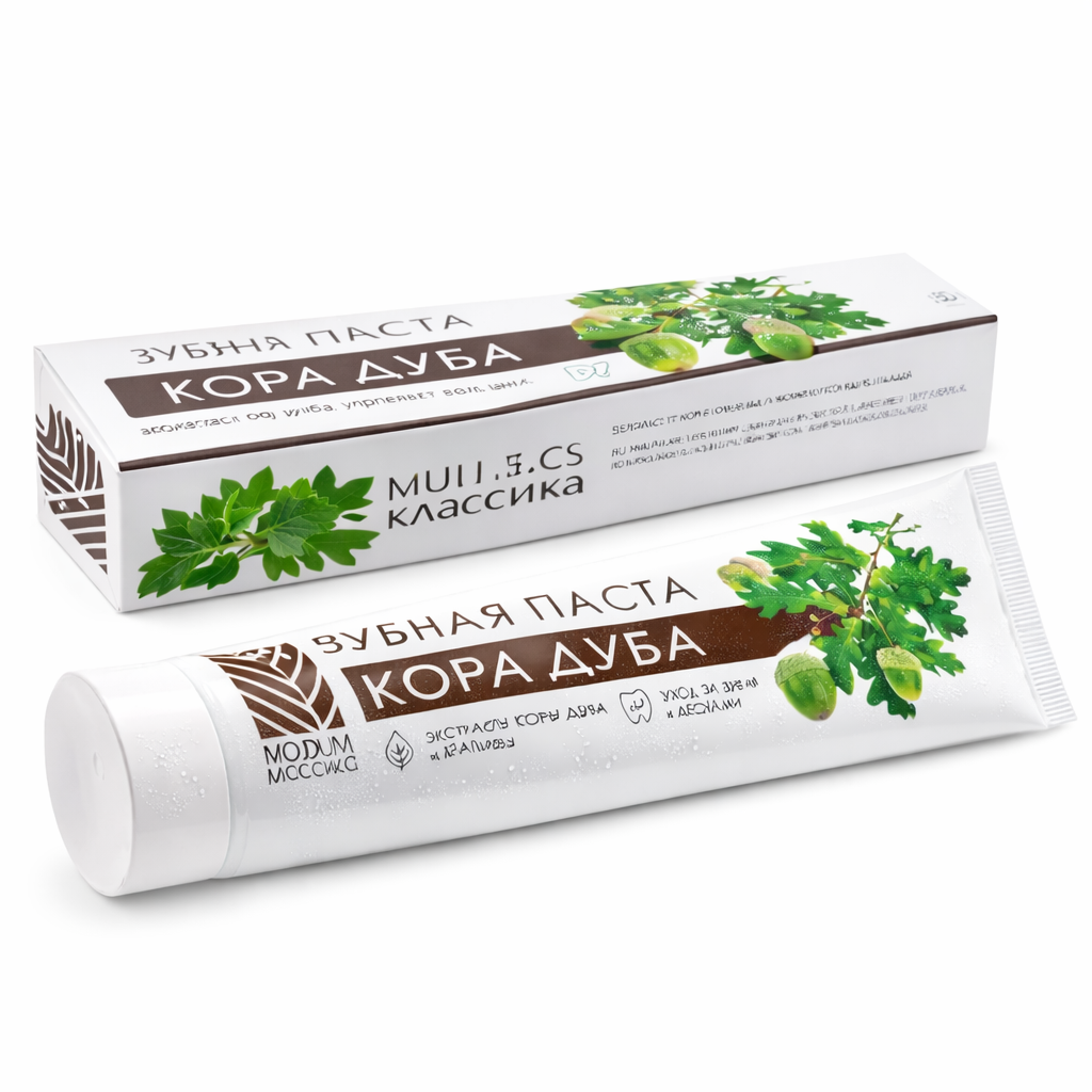Зубная паста модум с экстрактом коры дуба