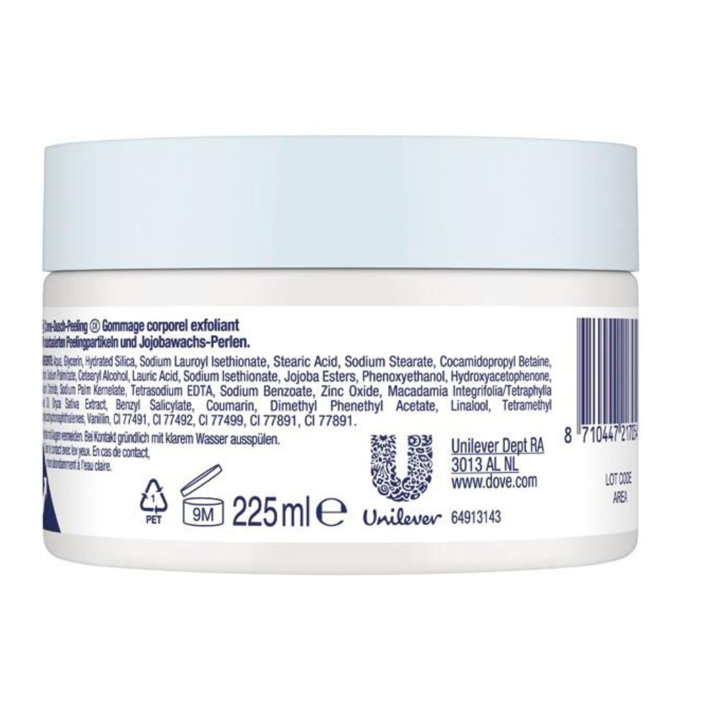 Dove Dusch Peeling 225ml Macadamia Reismilch