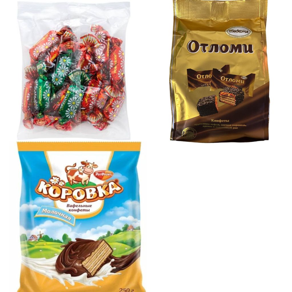 Schokopralinen Set 3 St. Otlomi Waffel,Korowka ,Romaschki