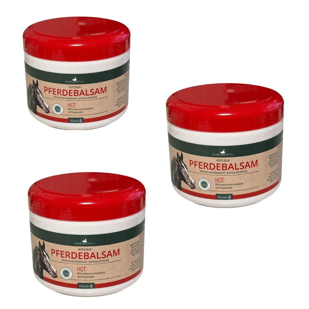 3x500 ml Pferdebalsam Hot Herbamedicus Wärmt und entspannt.