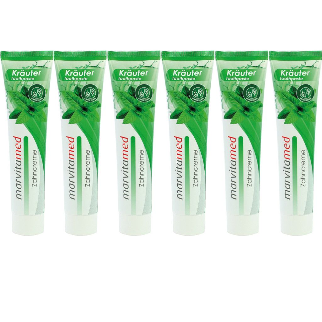 6x 125 ml Zahncreme Marvita Kräuter