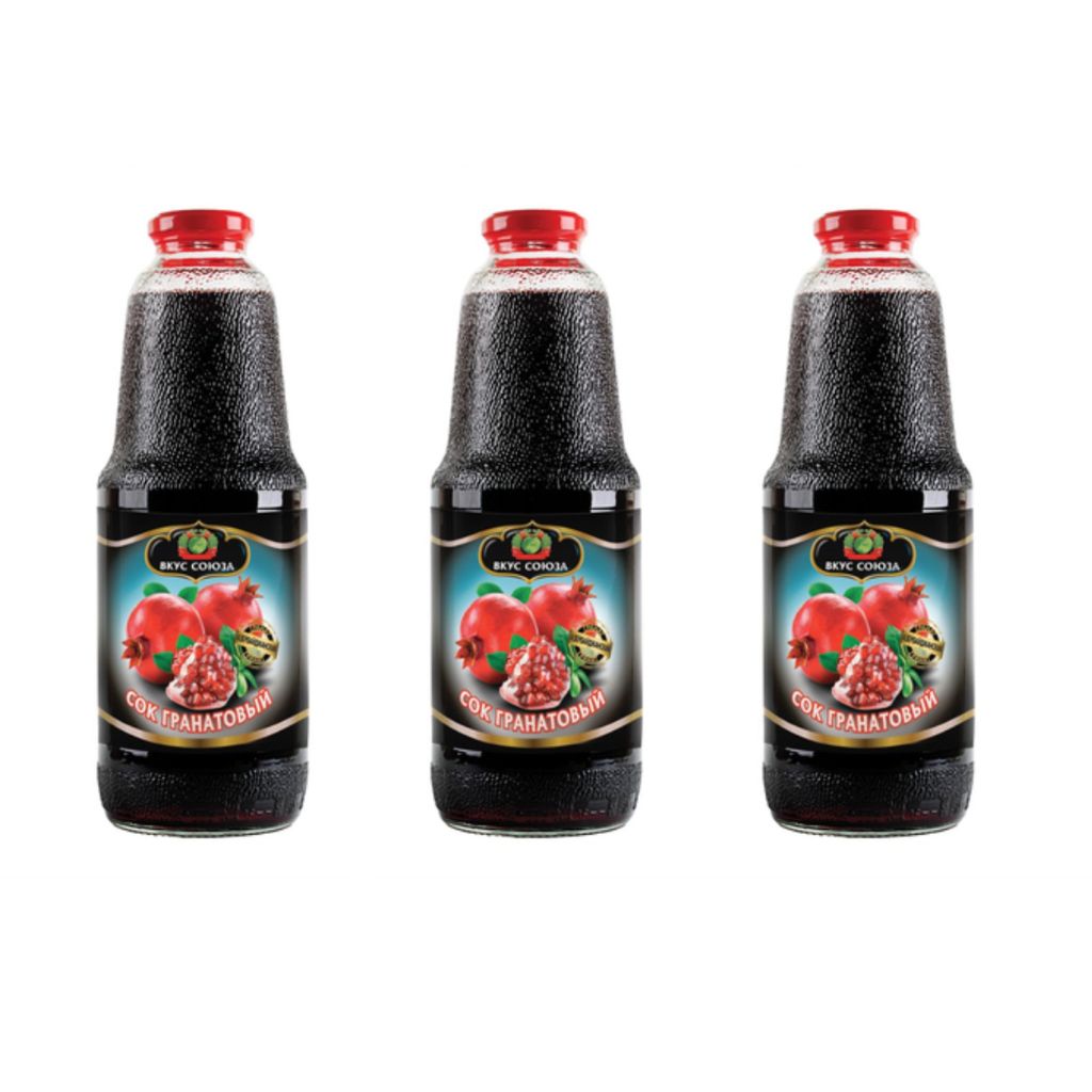 3x 1 L Granatapfel-Nektar „Wkus Sojusa", Fruchtgehalt mindenstens 25%