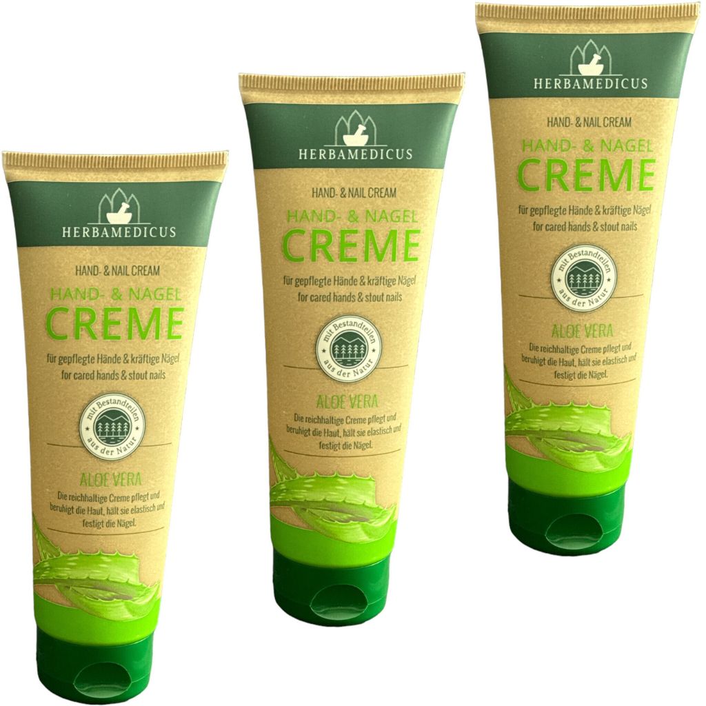3x125ml Herbamedicus Hand Creme Handcreme Kamille für empfindliche Hände