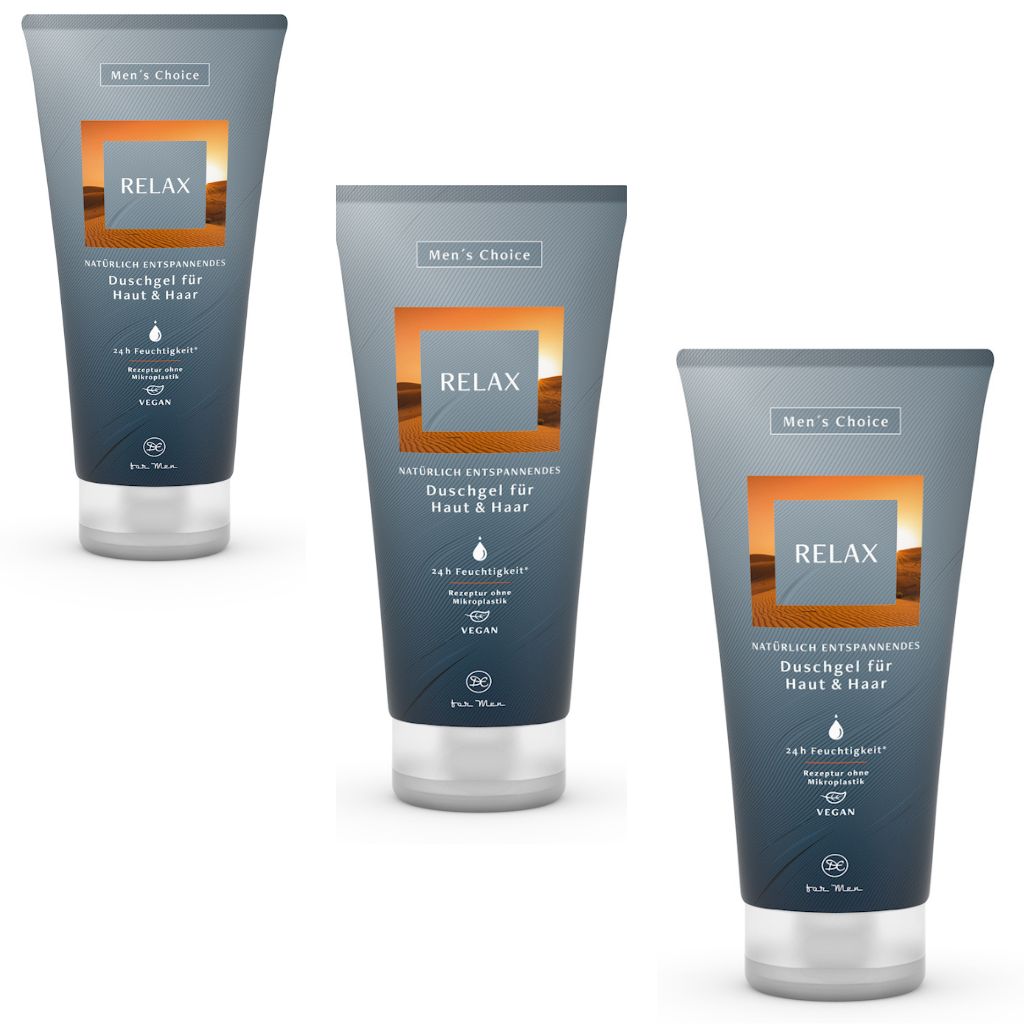 3x 200 ml Dresdner Essenz RELAX 2in1 Duschgel für Haut § Haar