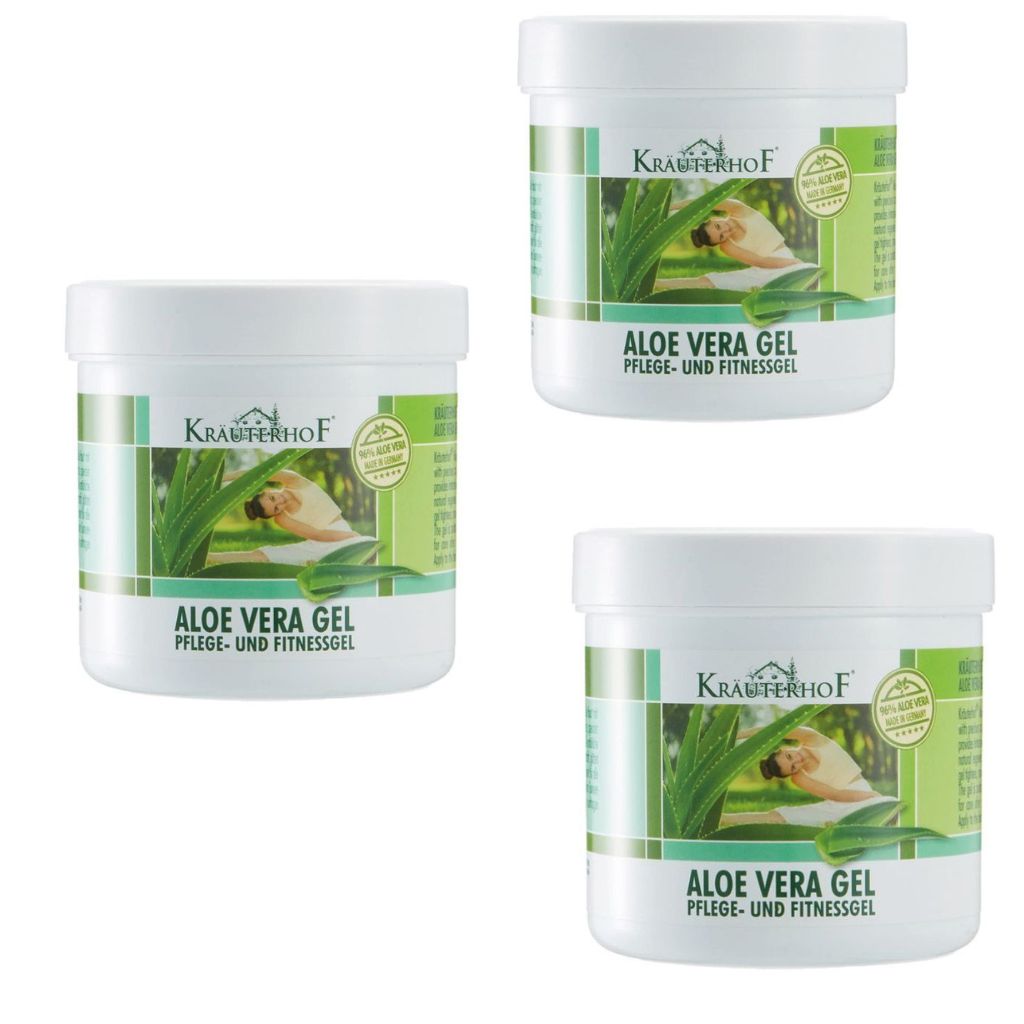 3x 250 ml Kräuterhof Aloe Vera Gel Gesichtscreme Pfegecreme Körpercreme