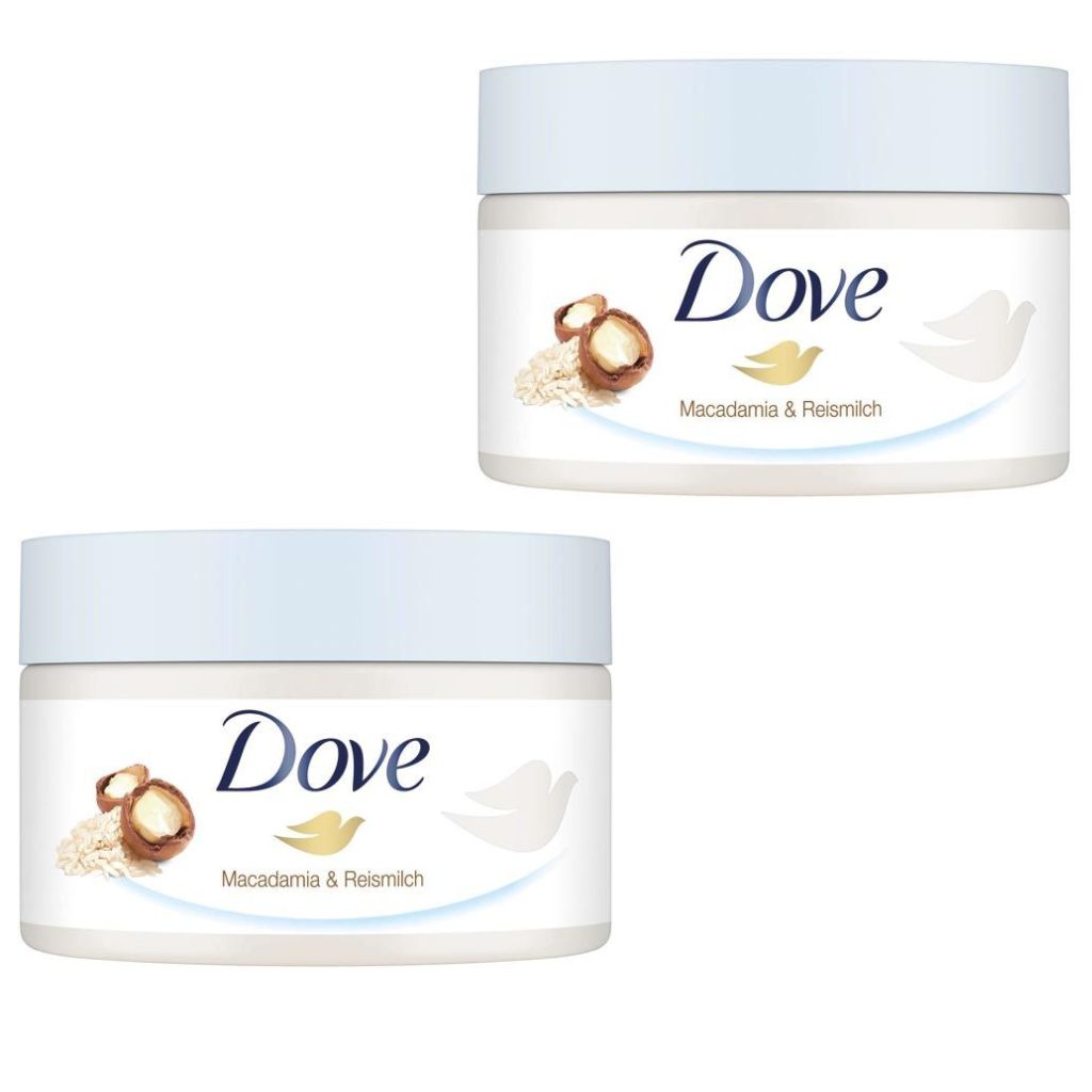 2x225 ml Dove Dusch Peeling Macadamia & Reismilch