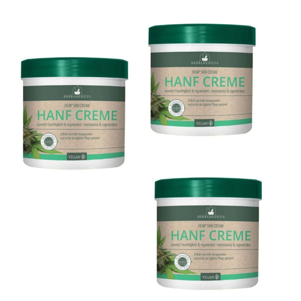 3 St.x250 ml Herbamedicus Hanf Creme tägliche Pflege Vegan