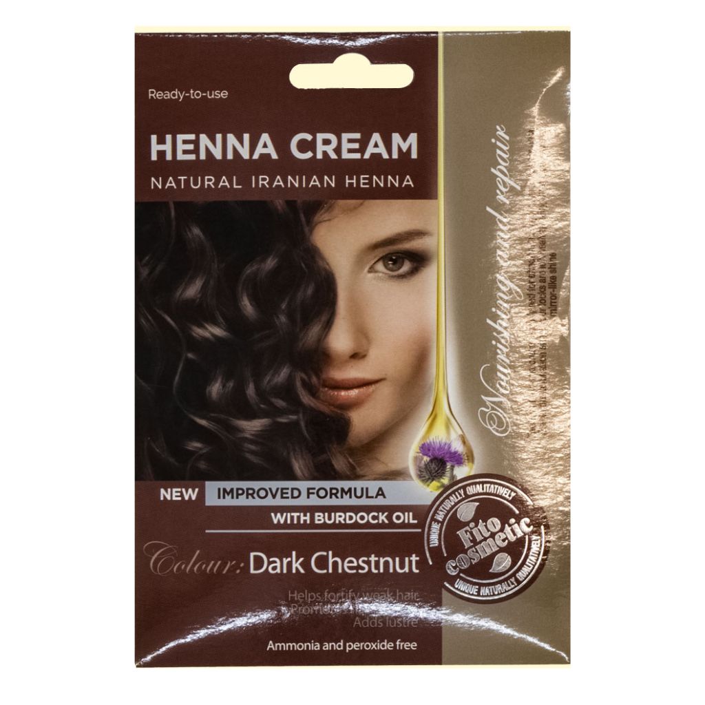 Henna-Creme Fito Kosmetik, Dunkelkastanien, mit Klettenöl, 50 ml