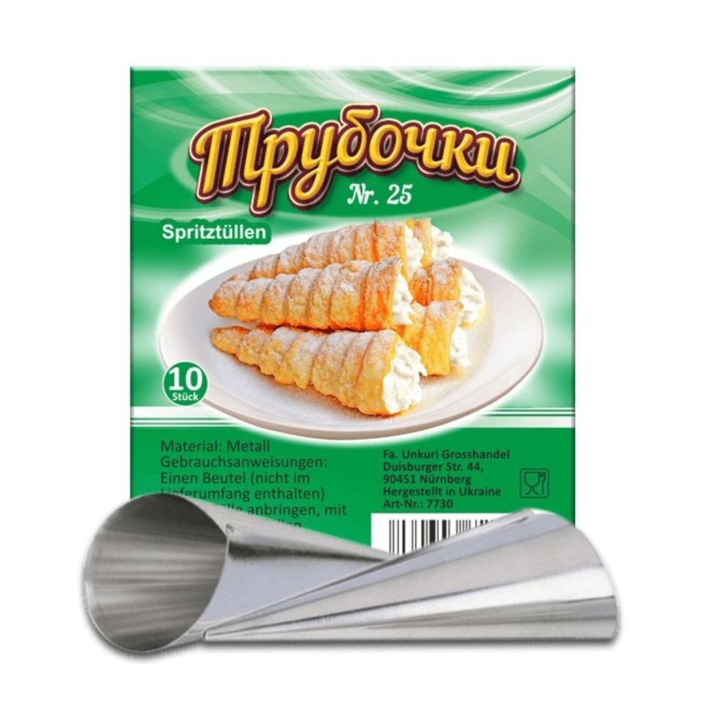Backform 10-er Set "Trubotschki" aus Edelstahl,