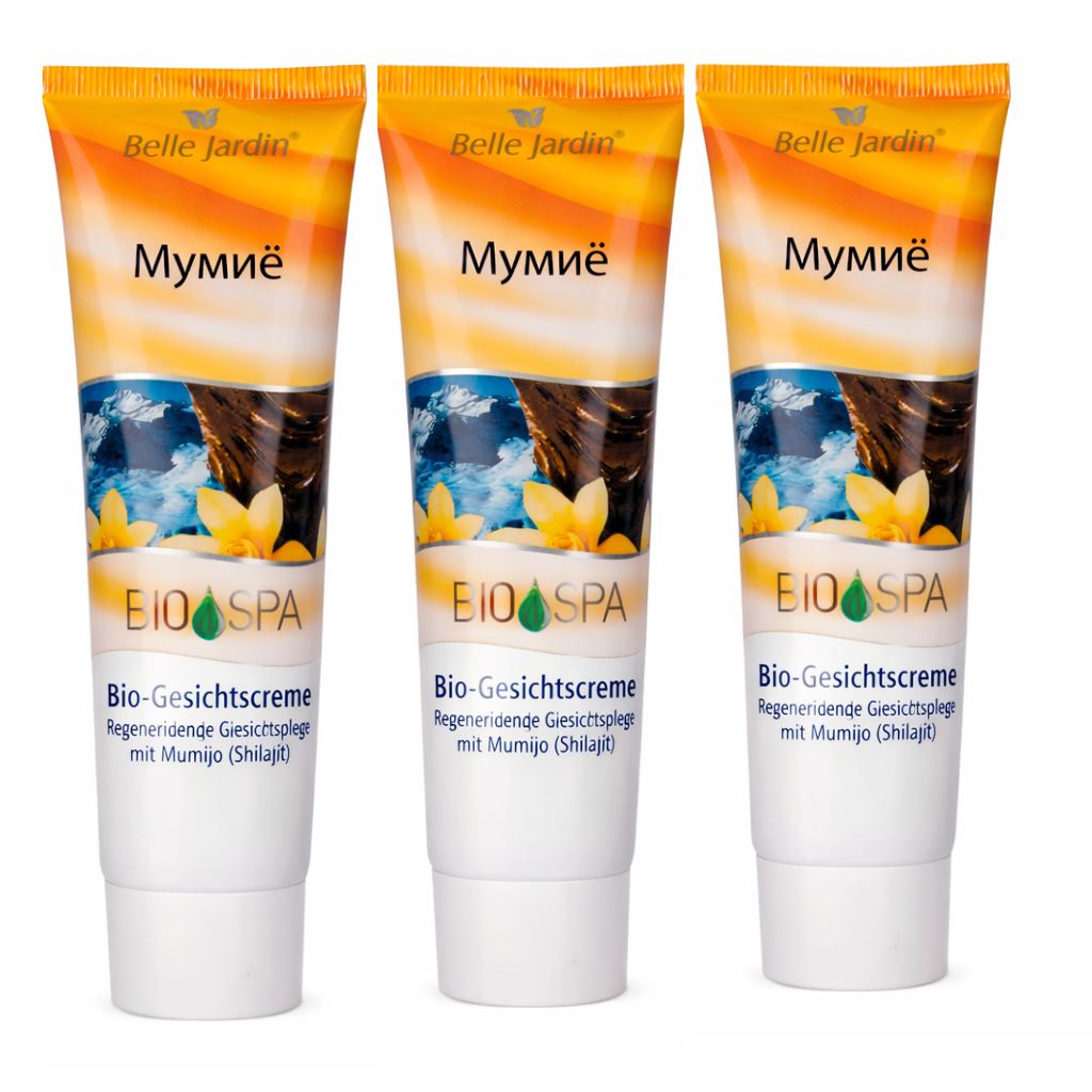 Belle Jardin Bio-Gesichtscreme Mumijo, Kollagen & Elastin 125 ml (3 Pack)
