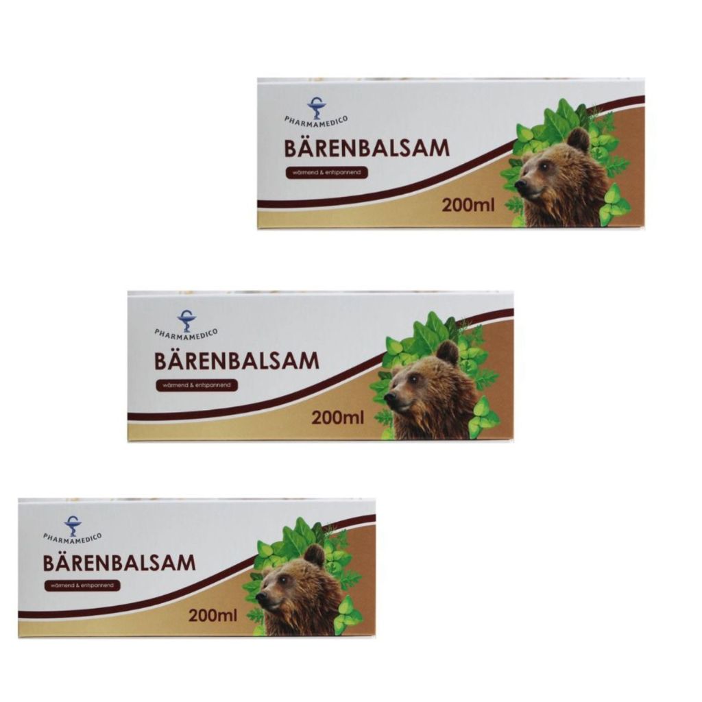 3 x 200 ml Pharmomedico BÄRENBALSAM Balsam wärmend & entspannend