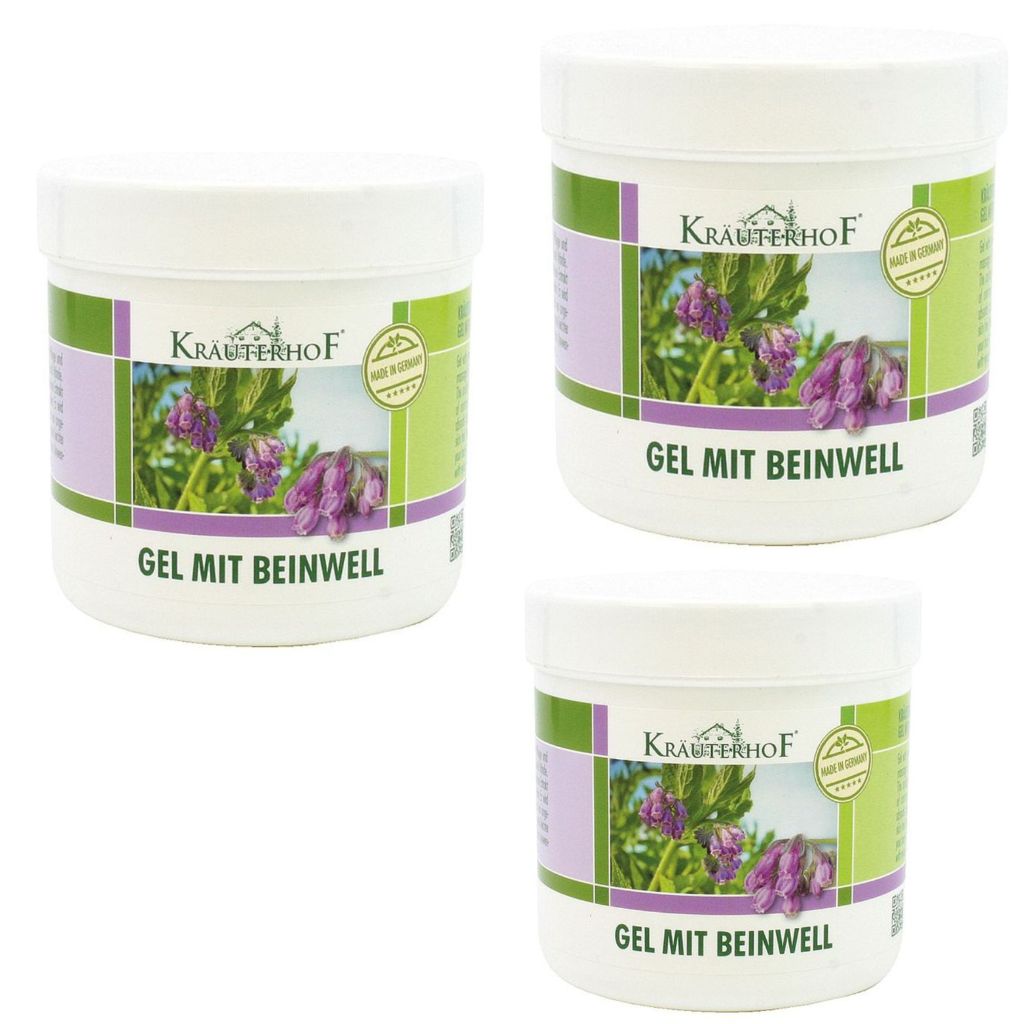 3 x 250 ml Kräuterhof Gel mit Beinwell Hautcreme