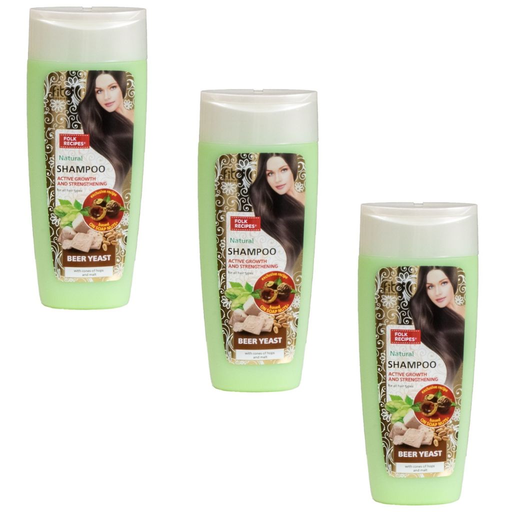 3x 270 ml Fitokosmetik Shampoo für alle Haartypen Bierhefe mit Hopfenzapfen + Malz