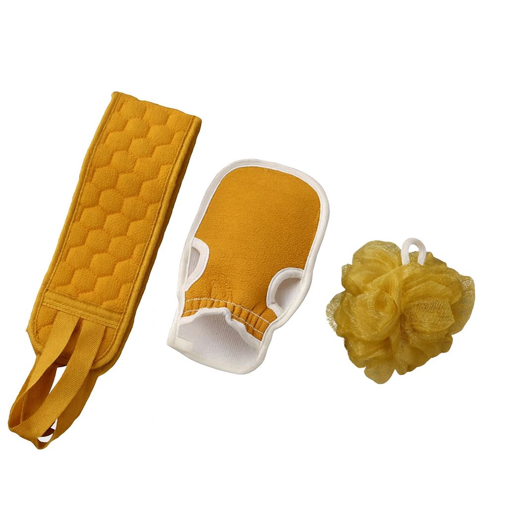 3 Tl. Badeset Badeschwamm Massageschwamm Wellness Badehandschuh