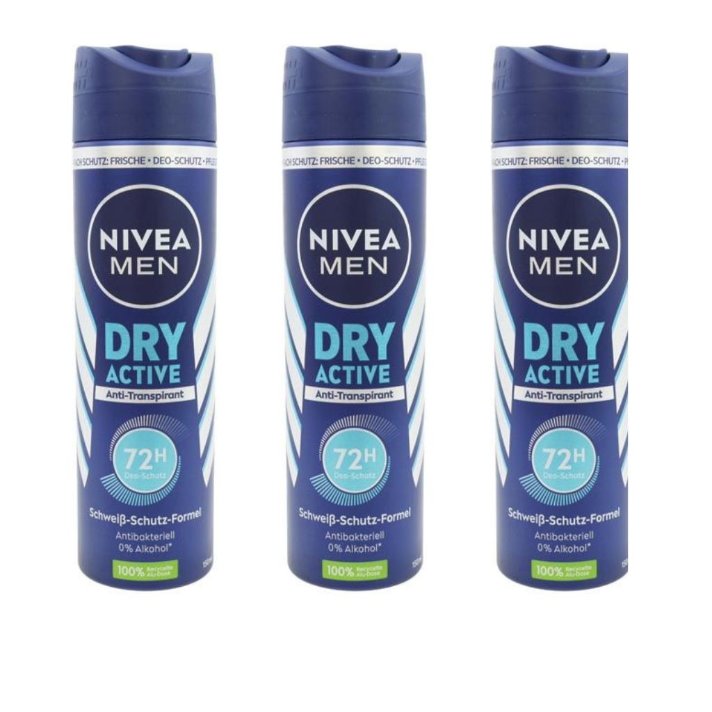 3x150 ml Nivea Deospray For Men Dry Active