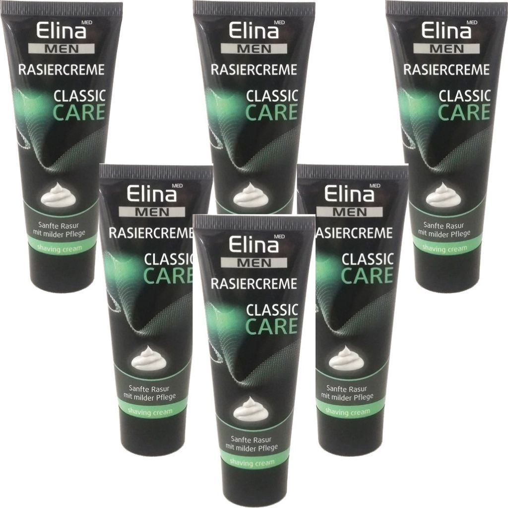 6x75 ml Rasiercreme Elina classic Sanfte Rasur mit milder Pflege