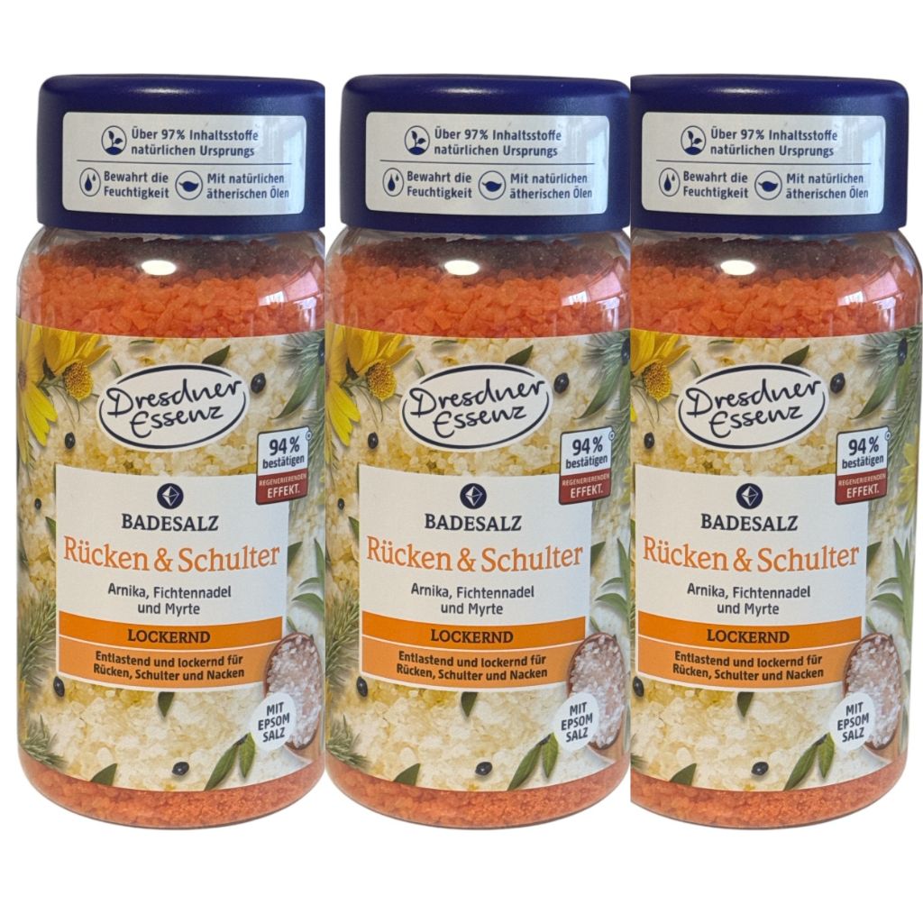 3x 600 g Badesalz Rücken & Schulter