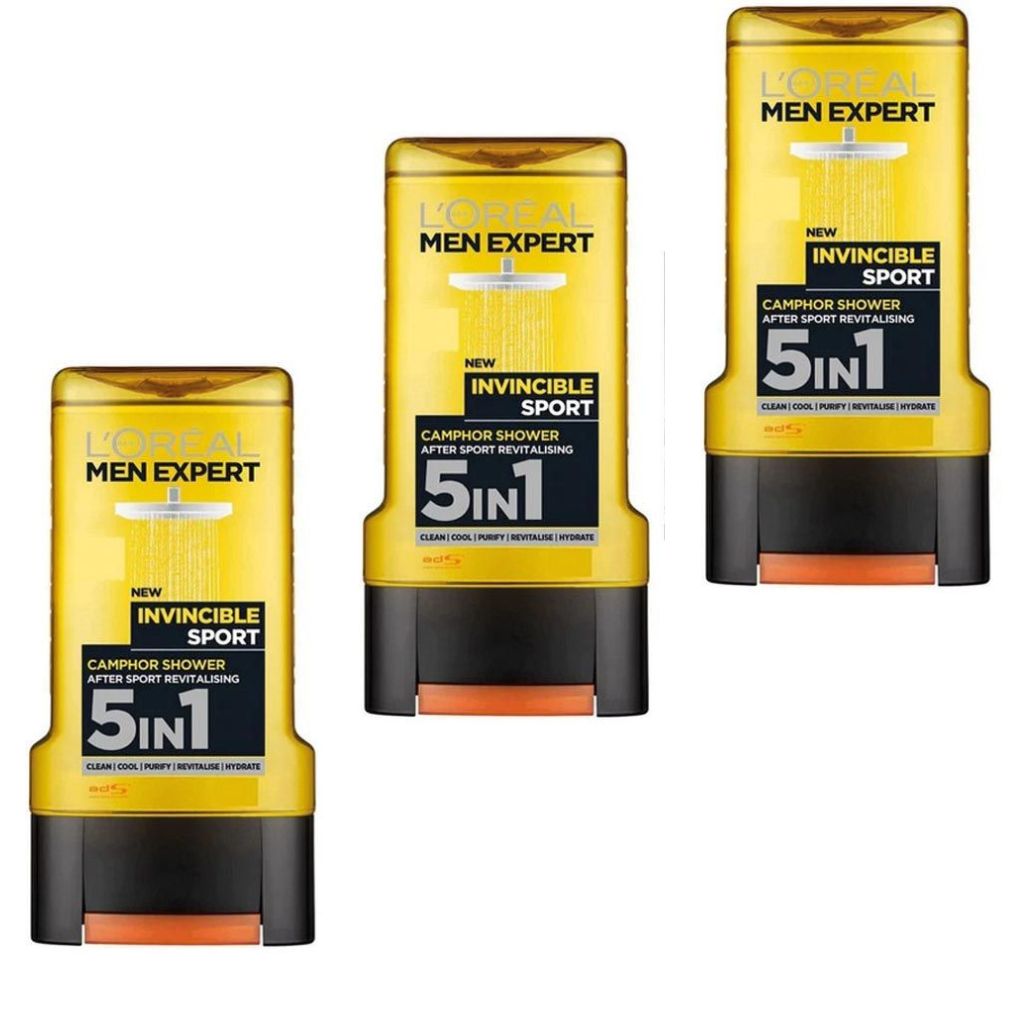 3x 250 ml L'OREAL Men Expert Dusch Invincible Sport