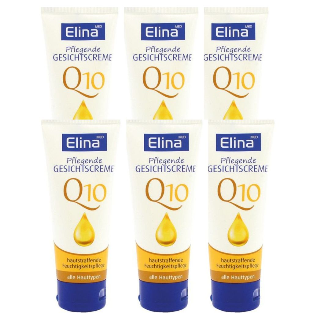 6x75 ml Creme Elina Gesichtscreme Q10 in Tube