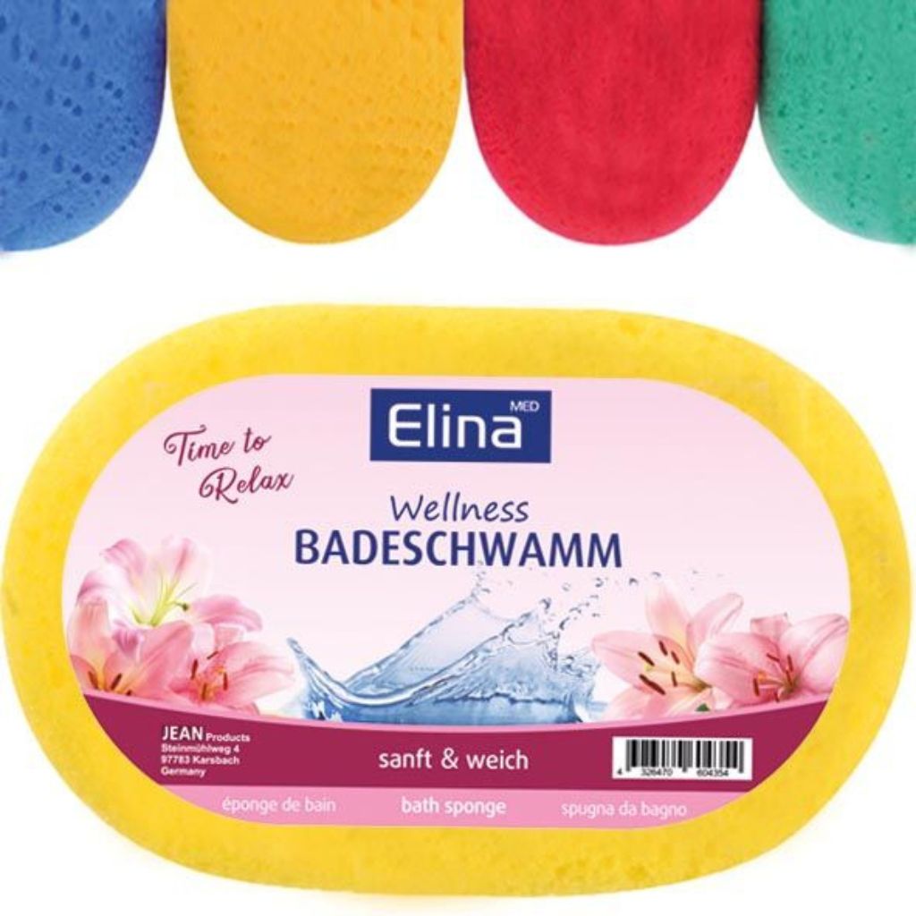 4 St. Elina Schwamm Badeschwamm oval Peeling Schwamm Wellness Badeschwamm