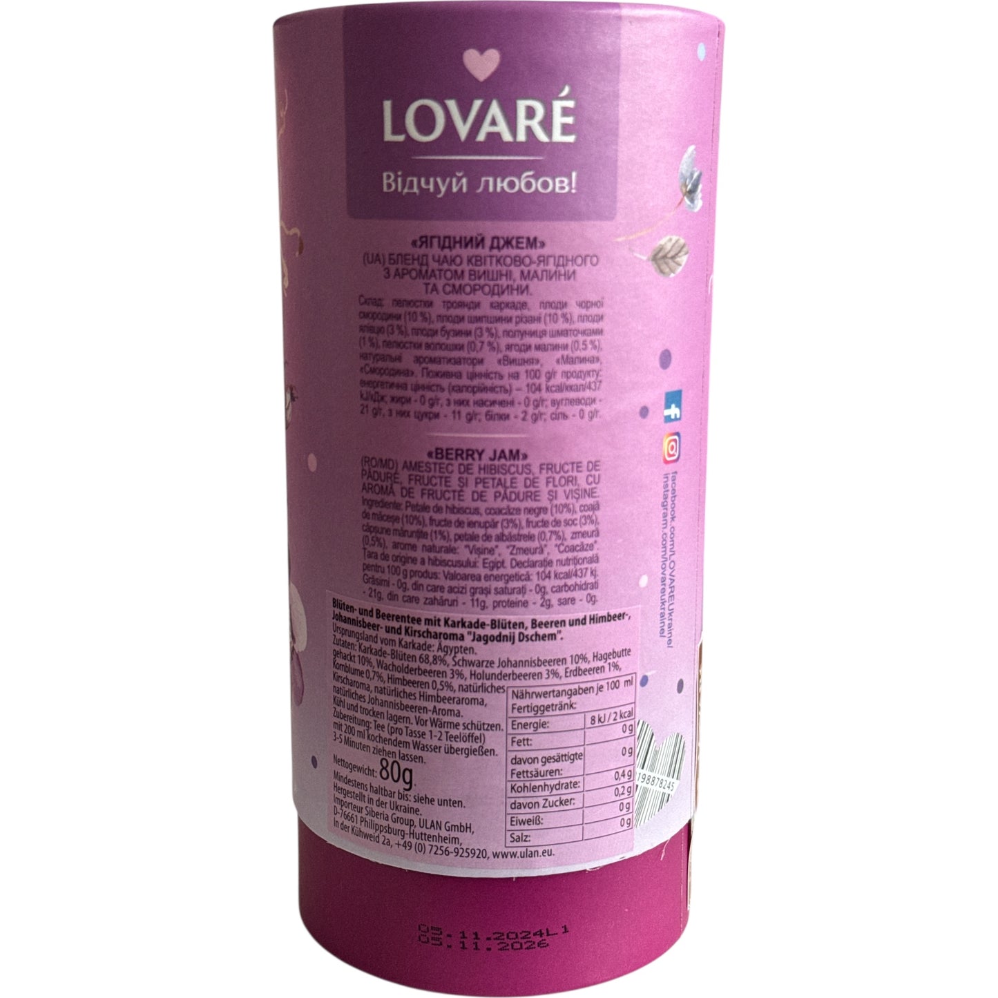 Lovare Tee «Beerenmarmeladen Tee» 80g