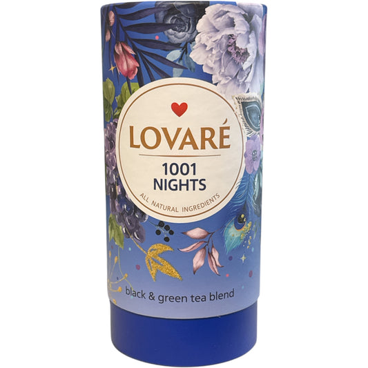 Lovare 1001 Night 80 g Mischung schwarzem+ grünem Tee mit Früchten+Blütenblättern