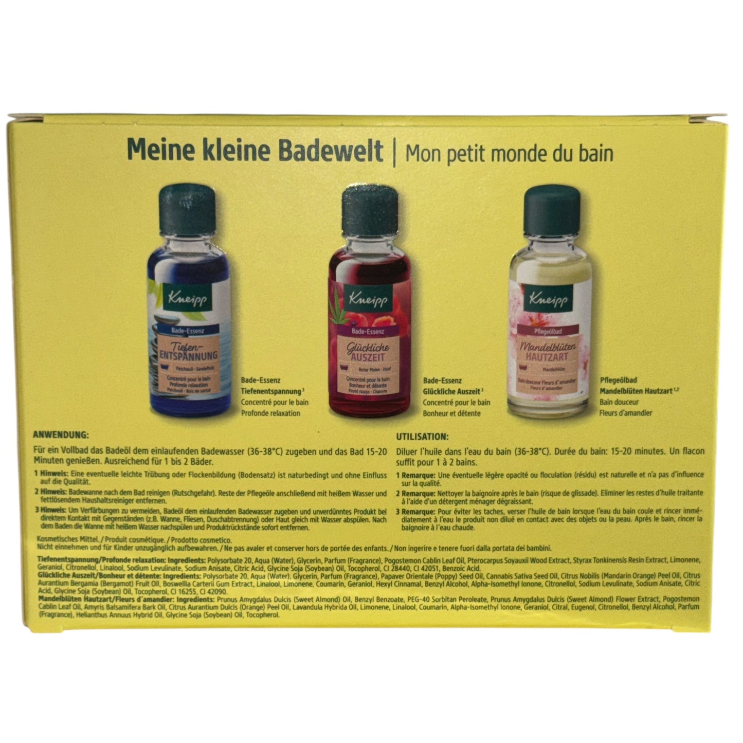Kneipp Geschenk-Set „Meine kleine Badewelt“ – Badeöle, 3 × 20 ml